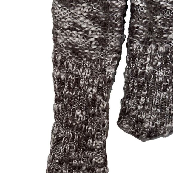 Ladies Size M Absinthe Heathered Brown Mock Neck Braid Ribbed Knit Sweater - Picture 7 of 9